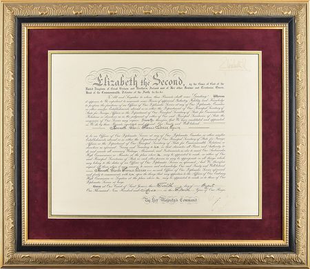 Lot #177 Queen Elizabeth II Signed Document - Image 1