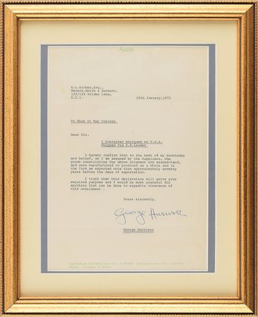 Lot #650 Beatles: George Harrison Typed Letter Signed - Image 1