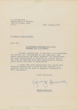Lot #650 Beatles: George Harrison Typed Letter Signed - Image 2