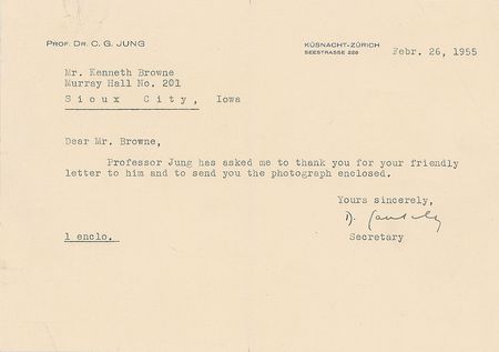 Lot #308 Carl Jung Signed Photograph - Image 1