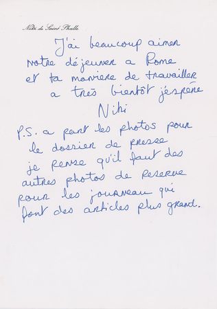 Lot #564 Niki de Saint Phalle Handwritten Letter Signed - Image 2