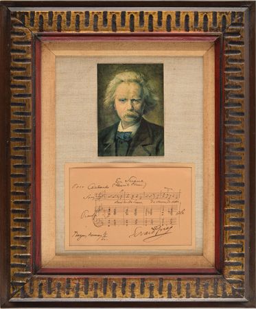 Lot #632 Edvard Grieg Signed Musical Quote - Image 1