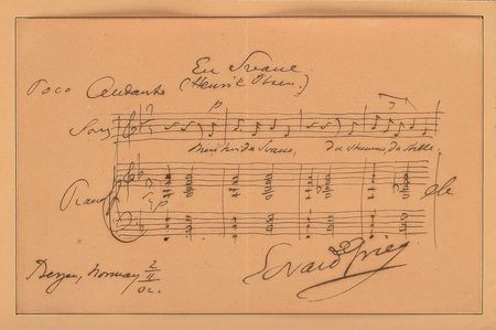 Lot #632 Edvard Grieg Signed Musical Quote - Image 2