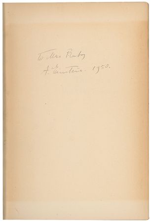 Lot #317 Albert Einstein: Einstein inscribes a copy of his layman’s overview on the Theory of Relativity - Image 2