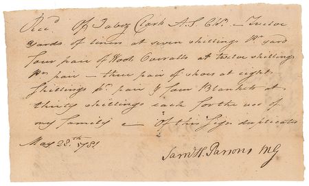 Lot #252 Samuel H. Parsons Signed Document - Image 1