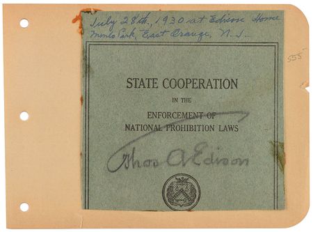 Lot #306 Thomas Edison Signature - Image 1