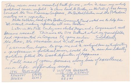 Lot #11 John F. Kennedy 1946 Congressional Campaign Lot of (3) Dave Powers Documents - Image 4