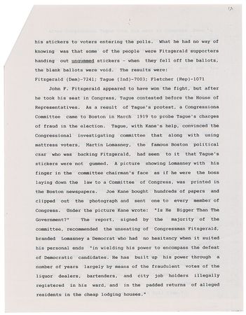 Lot #11 John F. Kennedy 1946 Congressional Campaign Lot of (3) Dave Powers Documents - Image 7