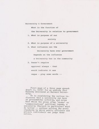 Lot #16 John F. Kennedy Lot of (5) Autograph Manuscripts in Ink with Typed Transcripts as U.S. Senator - Image 3