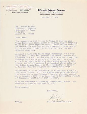 Lot #28 Creekmore Fath Archive of 1960 Presidential Campaign Materials - Image 1