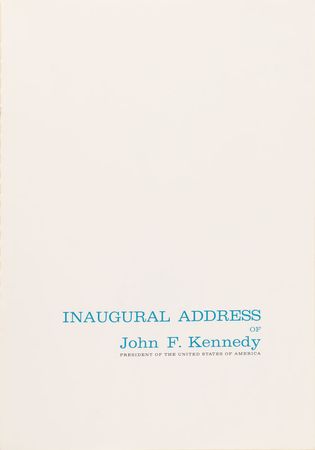 Lot #34 John, Jacqueline, and Caroline Kennedy Inscribed Inaugural Address (Inscribed to His Father Joe Sr.) with Ticket and Photograph - Image 2