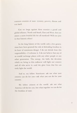 Lot #34 John, Jacqueline, and Caroline Kennedy Inscribed Inaugural Address (Inscribed to His Father Joe Sr.) with Ticket and Photograph - Image 8