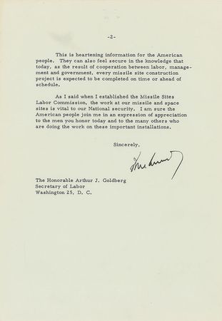 Lot #47 President John F. Kennedy 1962 Typed Letter Signed with Nuclear Weapon Build-up Content - Image 2