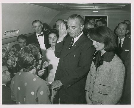 Lot #58 Lyndon B. Johnson Oath of Office Pair of (2) Original Photographs Signed by Cecil Stoughton - Image 1