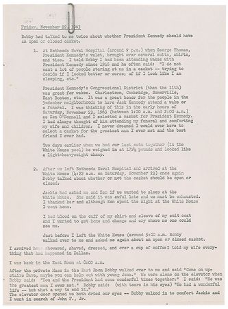 Lot #60 Dave Powers Archive of 10 Documents Pertaining to the Assassination of President Kennedy - Image 2