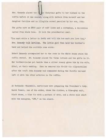 Lot #60 Dave Powers Archive of 10 Documents Pertaining to the Assassination of President Kennedy - Image 3