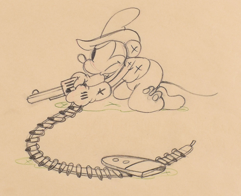 Disney - アートです 二挺拳銃/TWO-GUN MICKEY セル画 Two-Gun Mickey Production Cel with Production Background