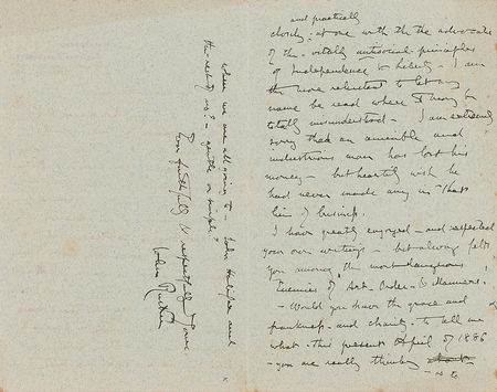 Lot #439 John Ruskin Handwritten Letter Signed - Image 2
