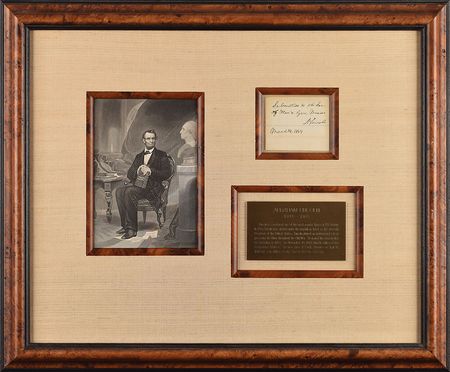 Lot #14 Abraham Lincoln Signed Endorsement