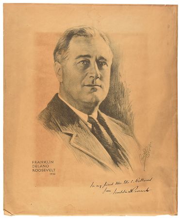 Lot #32 Franklin D. Roosevelt Engraving - Image 1