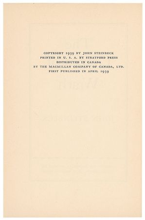 Lot #444 John Steinbeck Book - Image 3
