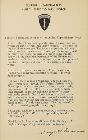 Lot #38 Dwight D. Eisenhower Souvenir Order - Image 2