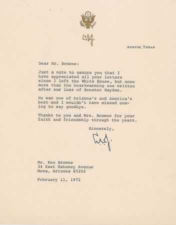 Lot #97 Lyndon B. Johnson - Image 1