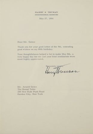 Lot #127 Wake Island Conference: Harry S. Truman and Douglas MacArthur Typed Letters Signeds and Logbook - Image 2