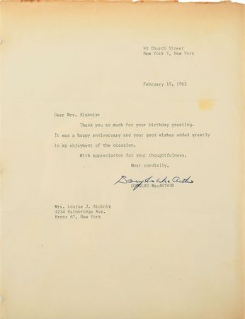 Lot #127 Wake Island Conference: Harry S. Truman and Douglas MacArthur Typed Letters Signeds and Logbook - Image 3