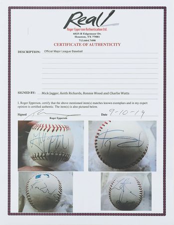 Lot #512 Rolling Stones: Sought-after baseball fully signed by the modern Stones lineup - Image 5