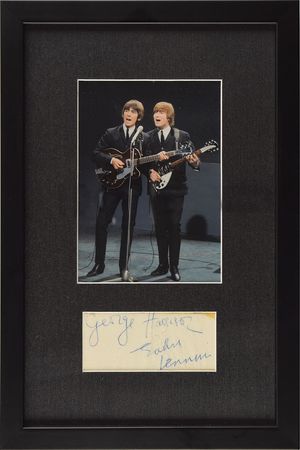 Lot #480 Beatles: Lennon and Harrison Signature - Image 1