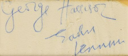 Lot #480 Beatles: Lennon and Harrison Signature - Image 2
