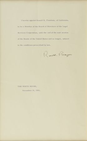 Lot #49 Ronald Reagan Signed Document - Image 2