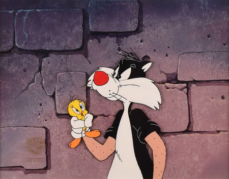 Lot #483 Sylvester and Tweety production cel from The Sylvester and Tweety Mysteries - Image 1