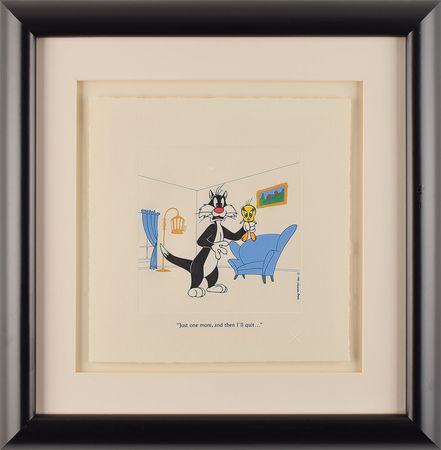Lot #965 Sylvester and Tweety Etching from 'Just One More' - Image 3