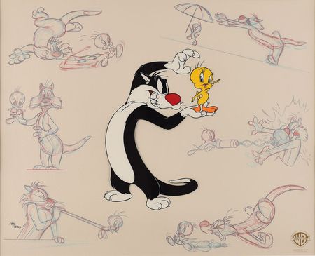 Lot #970 Sylvester and Tweety limited edition cel entitled 'Tweety & Sylvester Persona' - Image 1