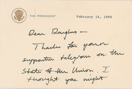 Lot #54 George Bush Handwritten Letter Signed - Image 1