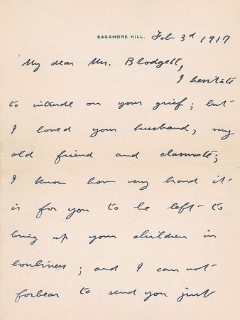 Lot #25 Theodore Roosevelt: Roosevelt sends his