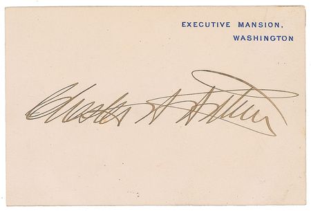 Lot #19 Chester A. Arthur White House Card