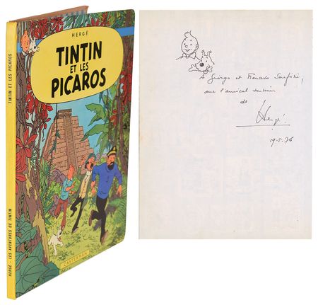 Lot #981 Herge: Hergé sketches Tintin and Snowy - Image 1