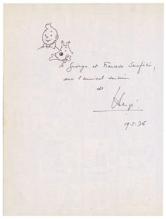 Lot #981 Herge: Hergé sketches Tintin and Snowy - Image 2