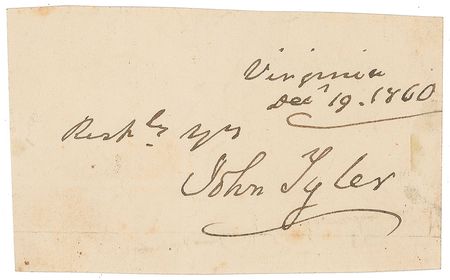 Lot #10 John Tyler Signature