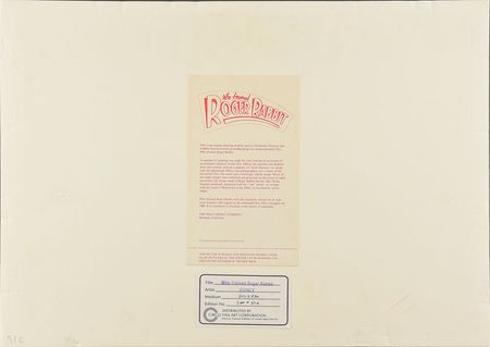 Lot #922 Roger Rabbit production cel from Who Framed Roger Rabbit Production Cel - Image 3