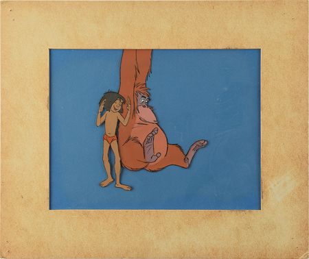 Lot #909 Mowgli and King Louie production cel from The Jungle Book Production Cel - Image 2