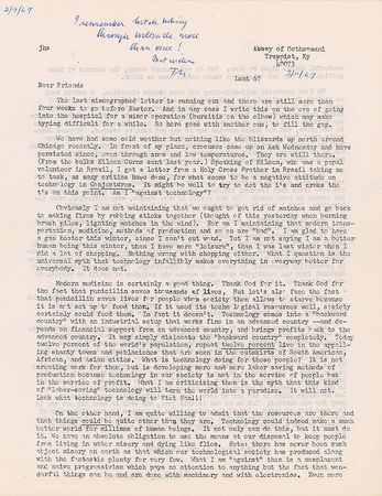 Lot #171 Thomas Merton: Collection of correspondence from Merton, leading up to his mysterious death in 1968 - Image 4