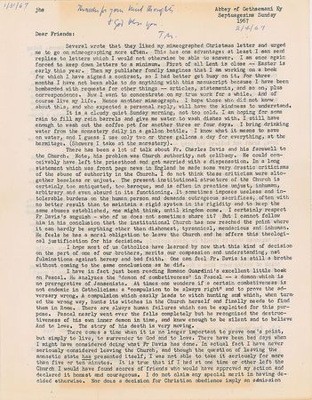 Lot #171 Thomas Merton: Collection of correspondence from Merton, leading up to his mysterious death in 1968 - Image 5