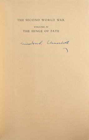 Lot #178 Winston Churchill: Churchill's six-book account of World War II, inscribed inside Volume IV: The Hinge of Fate - Image 2