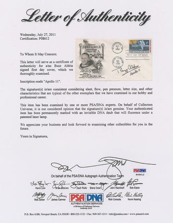 Lot #327 Buzz Aldrin First Day Cover - Image 2