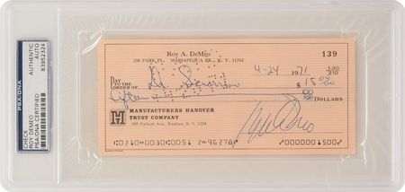 Lot #208 Roy DeMeo Check - Image 1