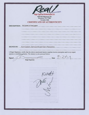 Lot #497 Nirvana Signatures - Image 2